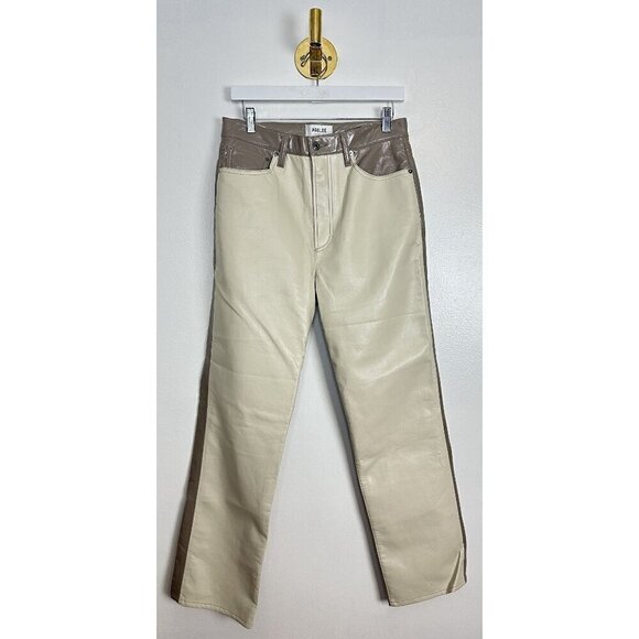 AGOLDE Paneled 90's Pinch Waist Powder Recycled Leather & Quail Recycled Leather - Picture 5 of 11